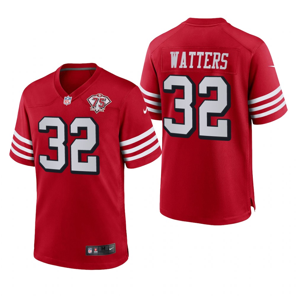 San Francisco 49ers Ricky Watters Scarlet Alternate Game Jersey 75th Anniversary - Men's