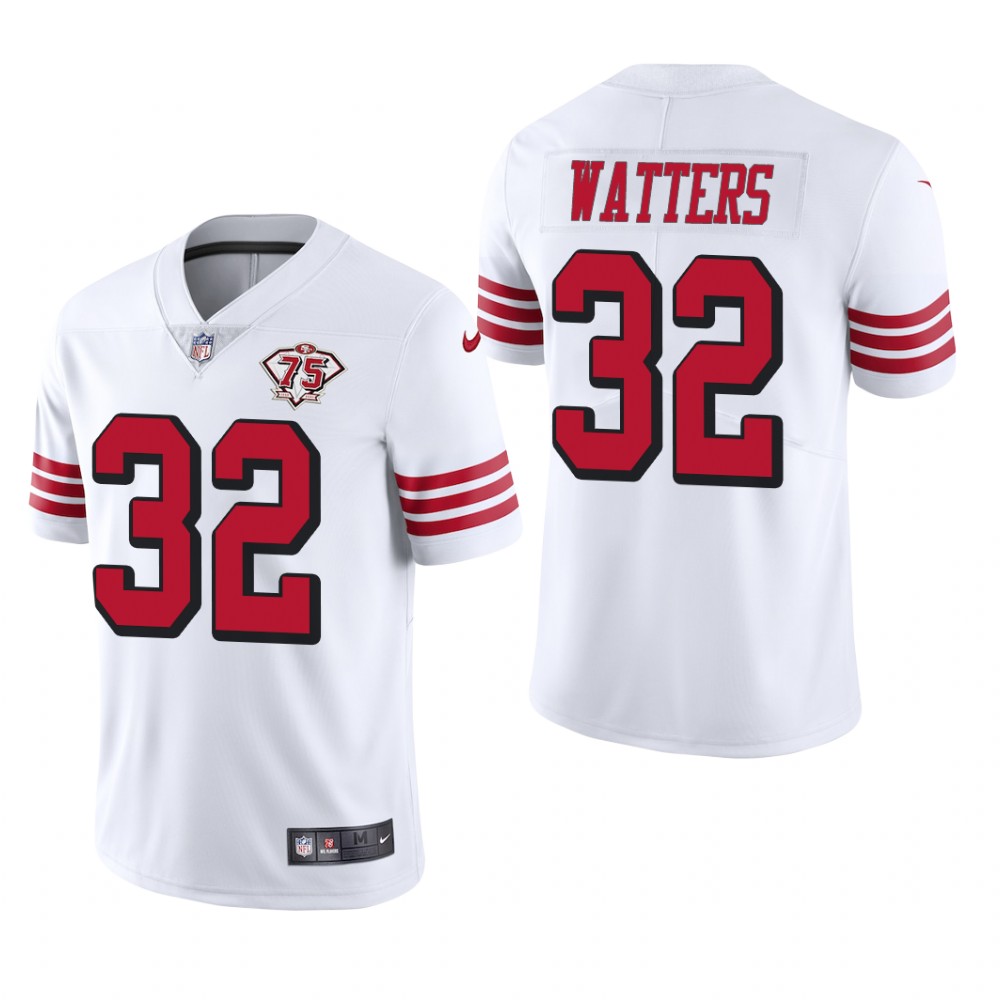 San Francisco 49ers Ricky Watters White Throwback Limited Jersey 75th Anniversary - Men's