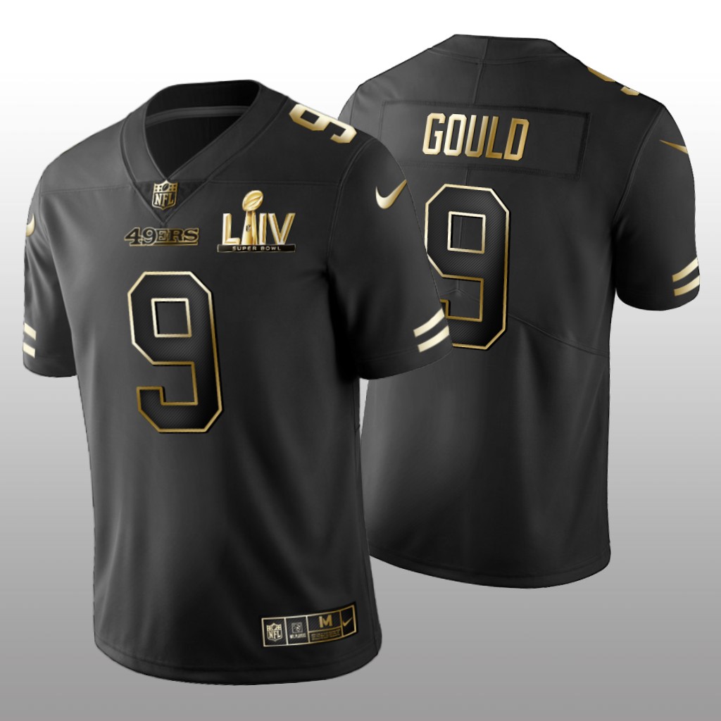 San Francisco 49ers Robbie Gould Black Golden Edition Jersey Super Bowl LIV - Men's