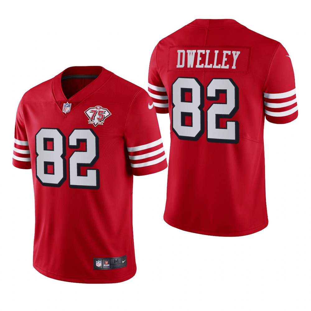 San Francisco 49ers Ross Dwelley Scarlet Jersey Vapor Limited - Men's