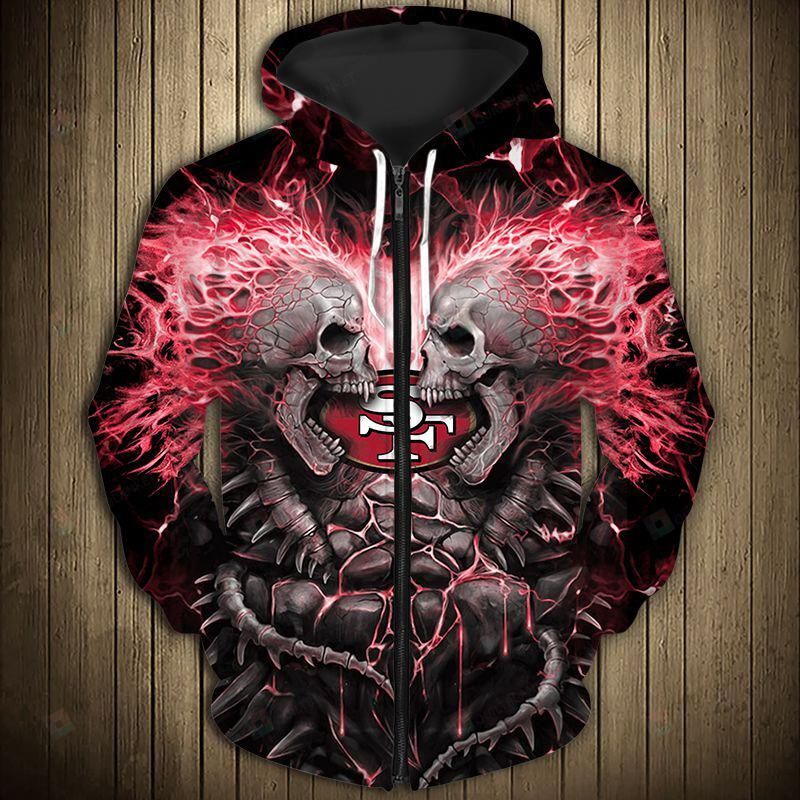 San Francisco 49ers Skull 3D All Over Print Hoodie Hoodie