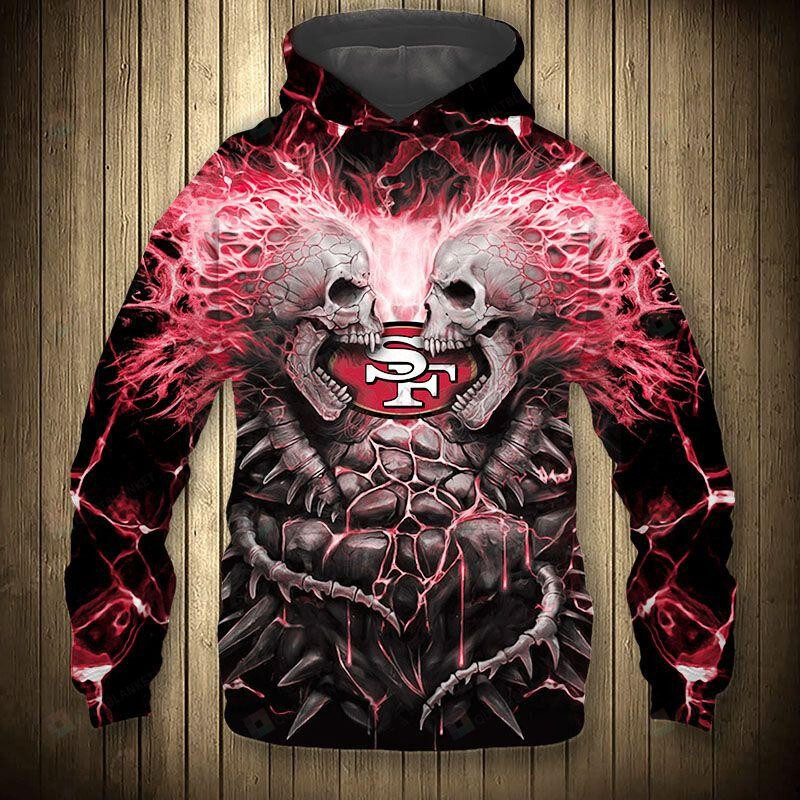 San Francisco 49ers Skull 3D All Over Print Hoodie Hoodie