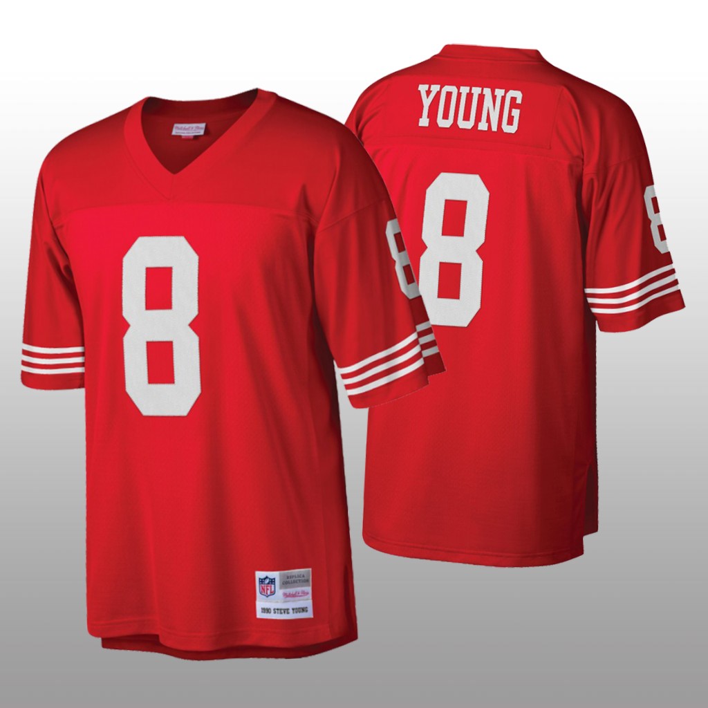 San Francisco 49ers Steve Young Mitchell & Ness Scarlet Legacy Jersey - Men's