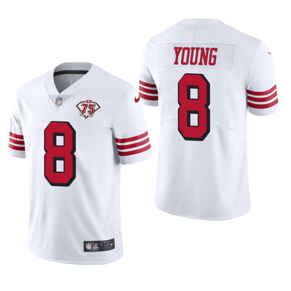 San Francisco 49ers Steve Young White Throwback Limited Jersey 75th Anniversary - Men's