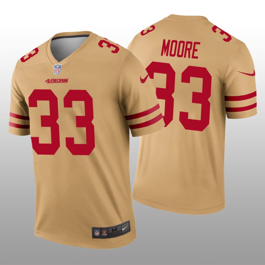 San Francisco 49ers Tarvarius Moore Gold Jersey Inverted Legend - Men's
