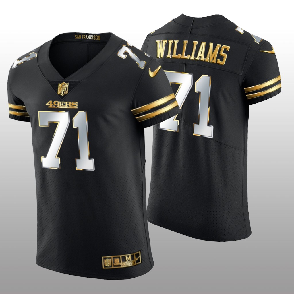 San Francisco 49ers Trent Williams Black Elite Jersey Golden Edition Men's