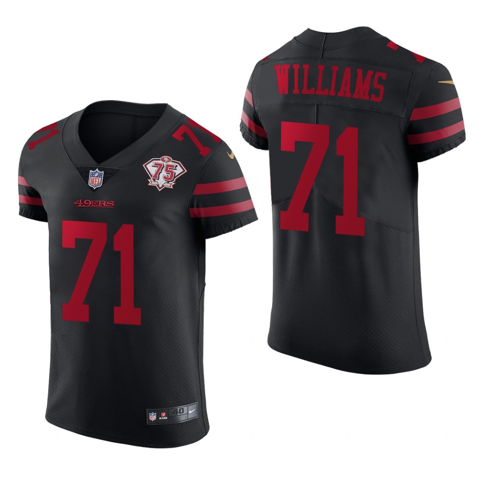 San Francisco 49ers Trent Williams Black Jersey 75th Anniversary Men's