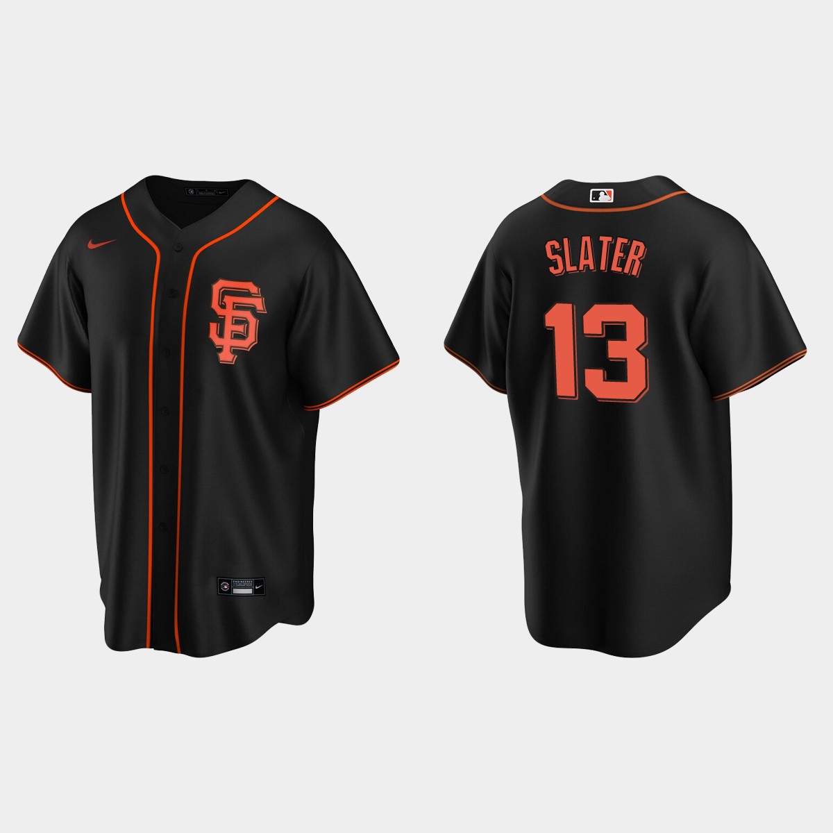 San Francisco Giants #13 Austin Slater Alternate Jersey - Black