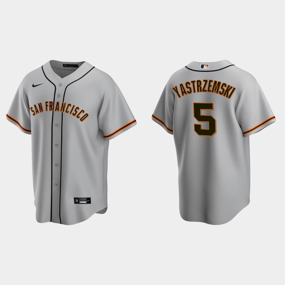 San Francisco Giants #5 Mike Yastrzemski Road Jersey - Gray