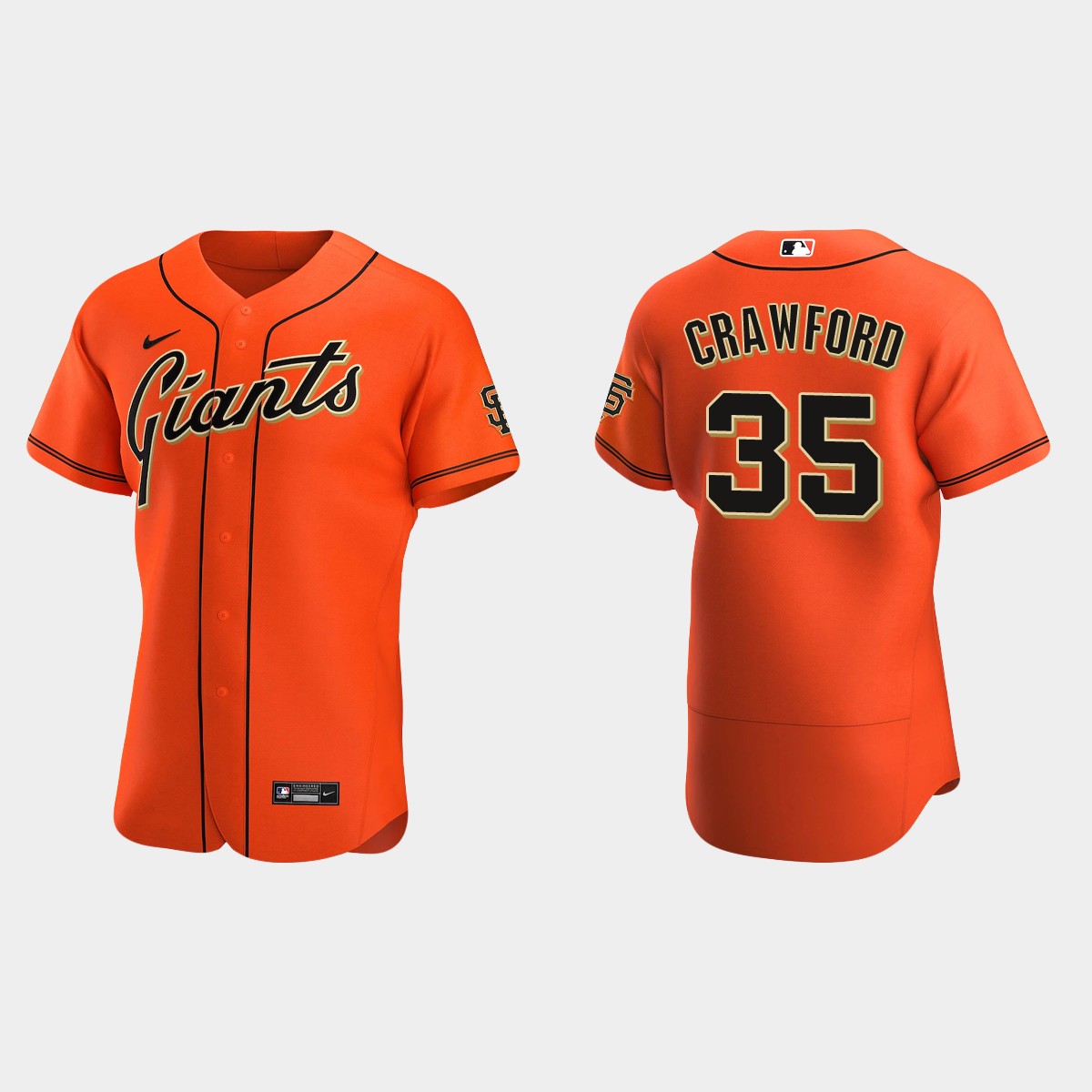 San Francisco Giants Brandon Crawford #35 Orange Alternate Jersey