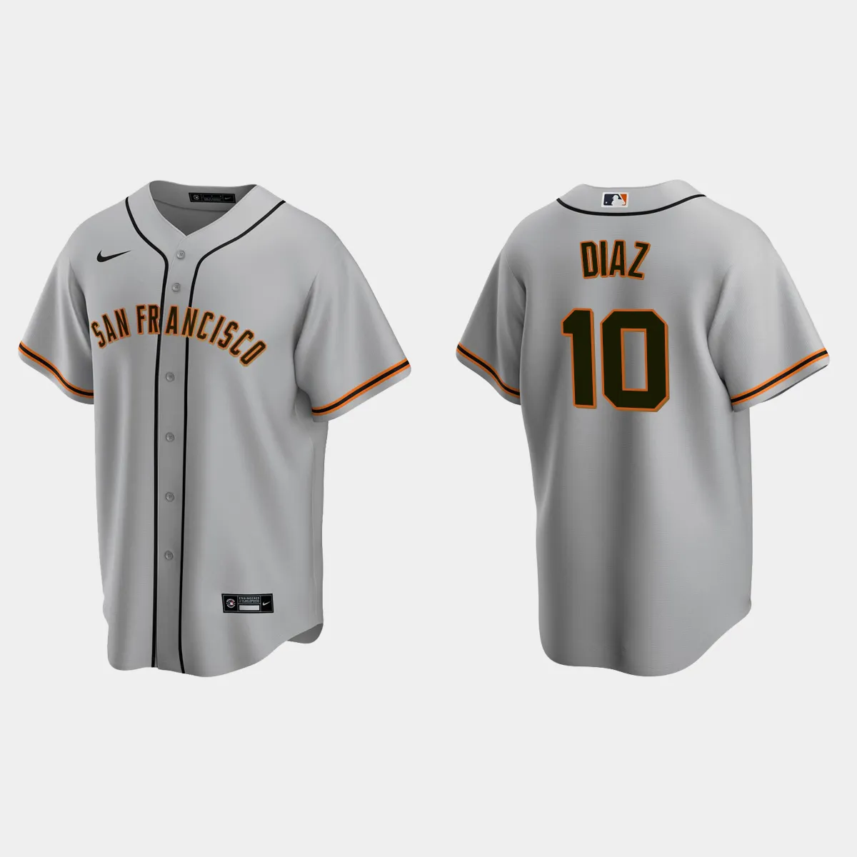 San Francisco Giants Isan Diaz Road Jersey - Gray
