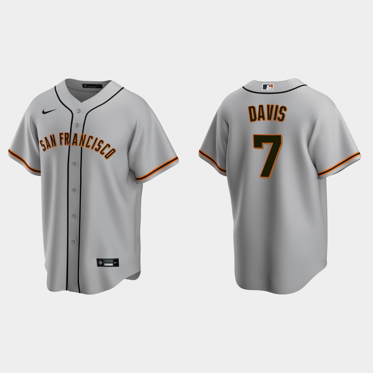 San Francisco Giants J.D. Davis Road Jersey - Gray