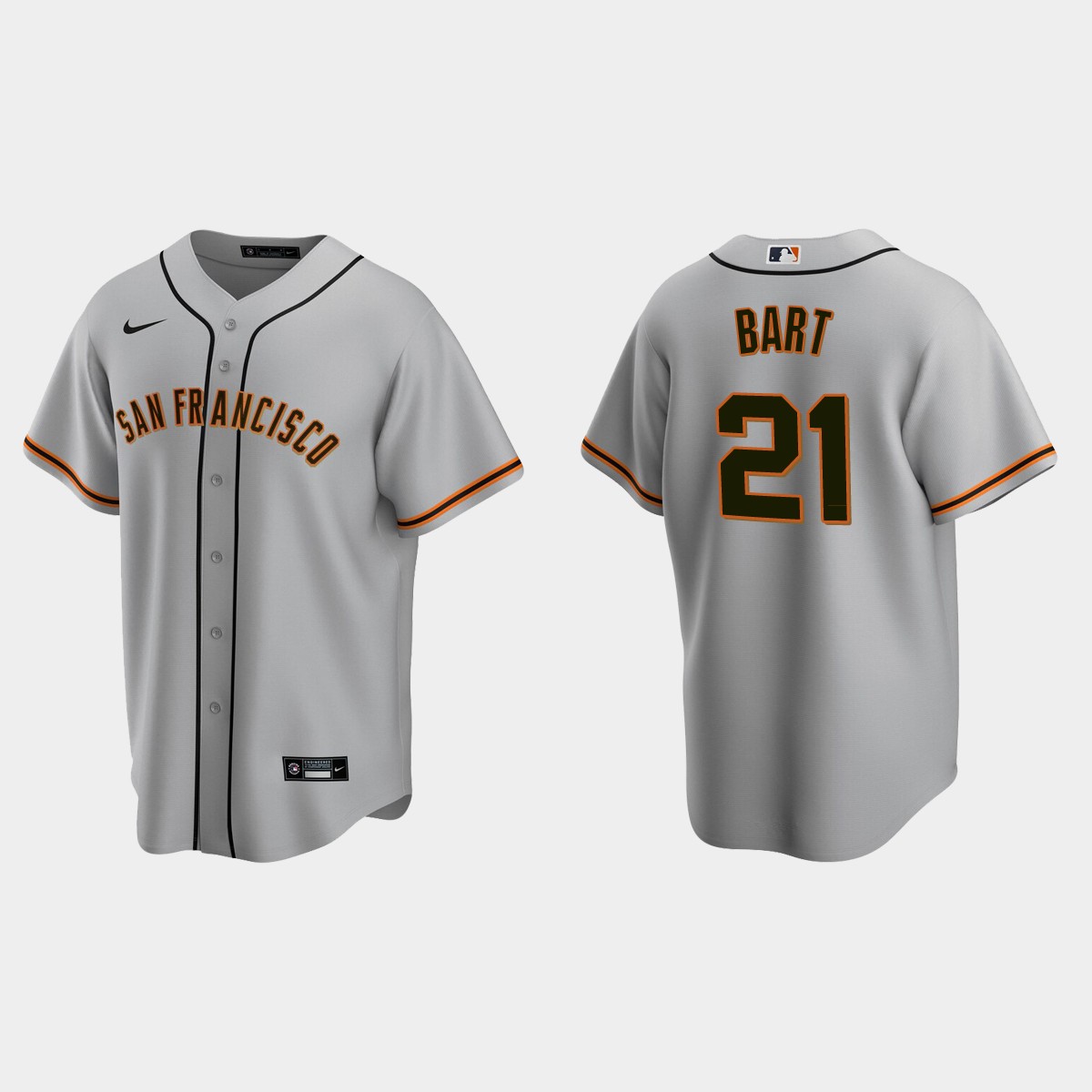 San Francisco Giants Joey Bart Road Jersey - Gray