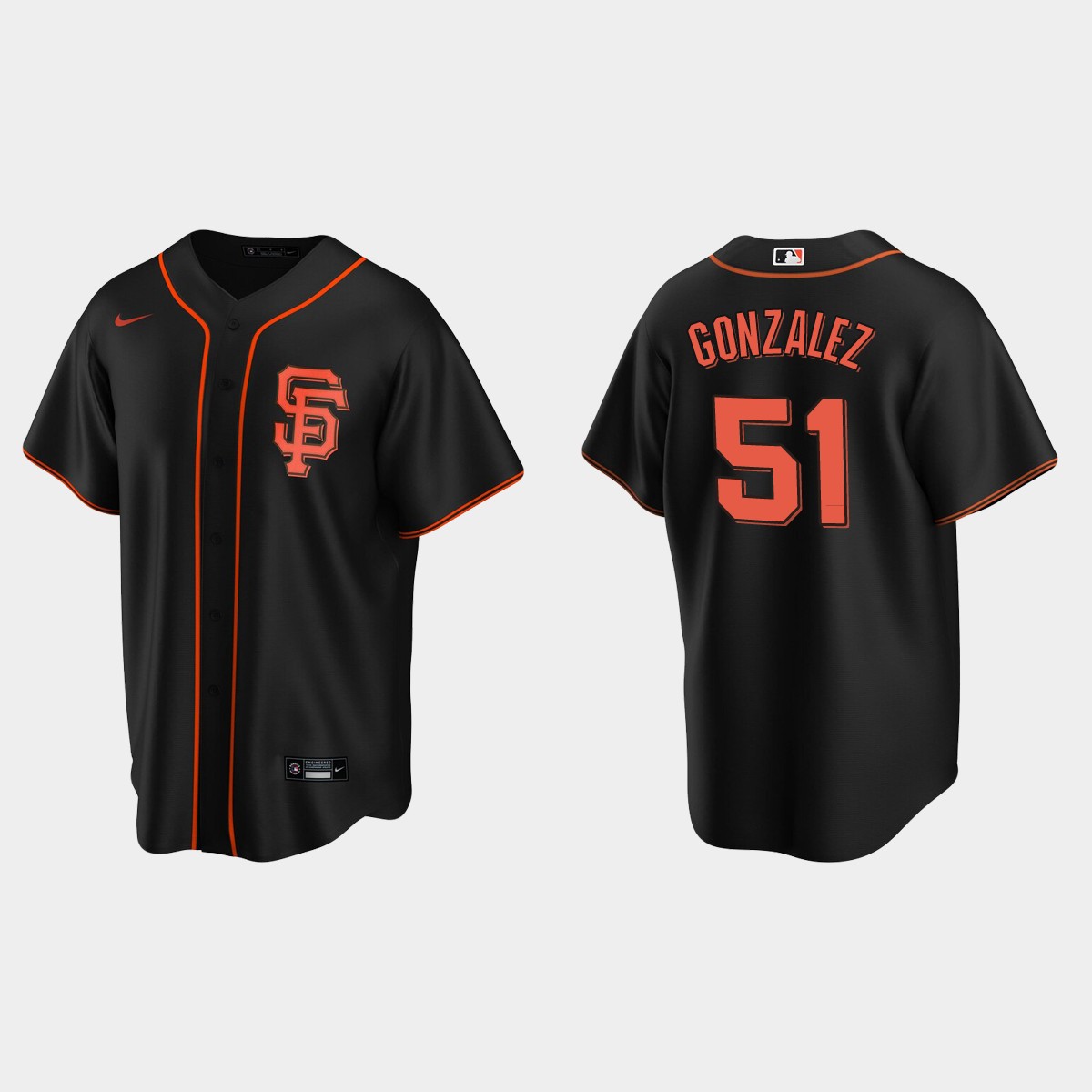 San Francisco Giants Luis Gonzalez Alternate Jersey - Black