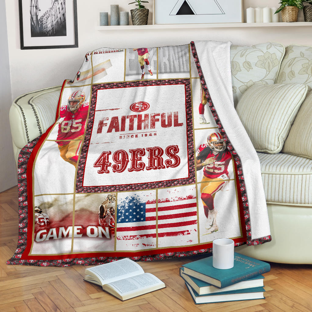 San Francisco Players 49ers Fleece Blanket American Football Home Decor Custom For Fans