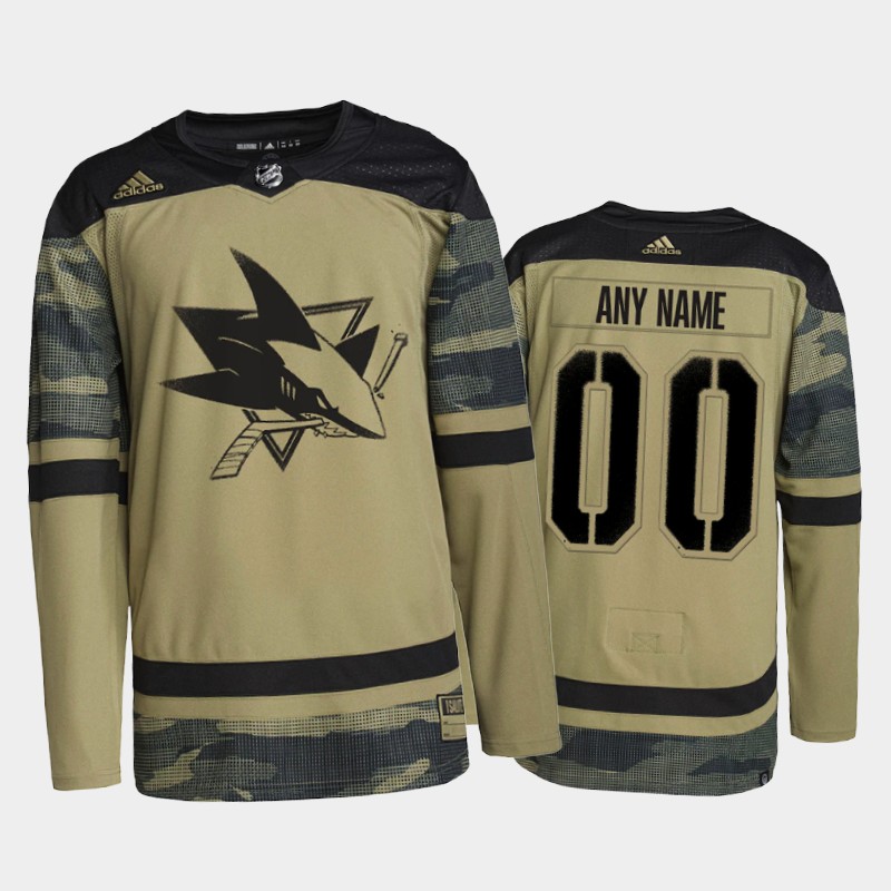 San Jose Sharks Custom #00 Military Appreciation Jersey Camo Practice
