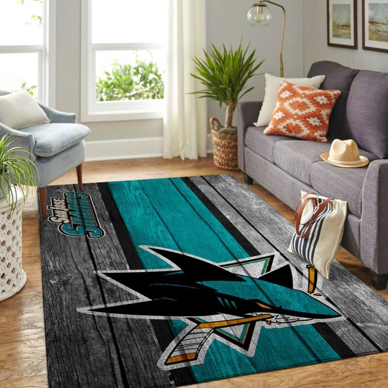 San Jose Sharks Living Room Area Rectangle Rug