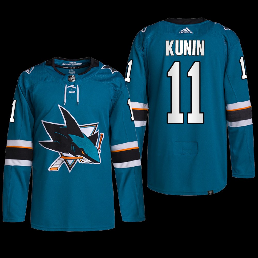 San Jose Sharks Luke Kunin Primegreen Jersey Teal Home Uniform