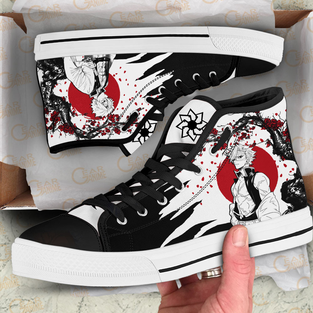 Sanemi High Top Shoes Custom Demon Slayer Sneakers Japan Style