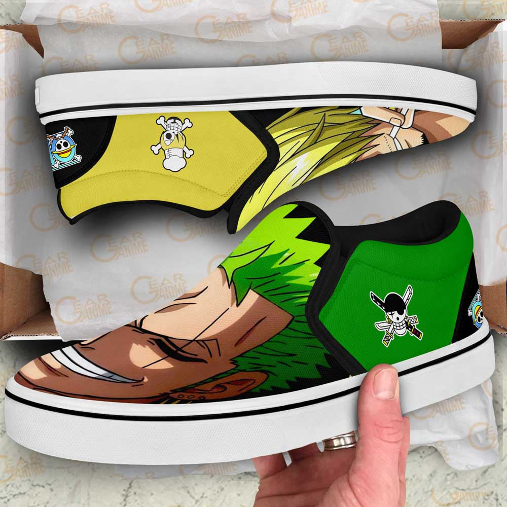 Sanji and Zoro Slip-On Shoes Canvas Custom Anime One Piece Shoes