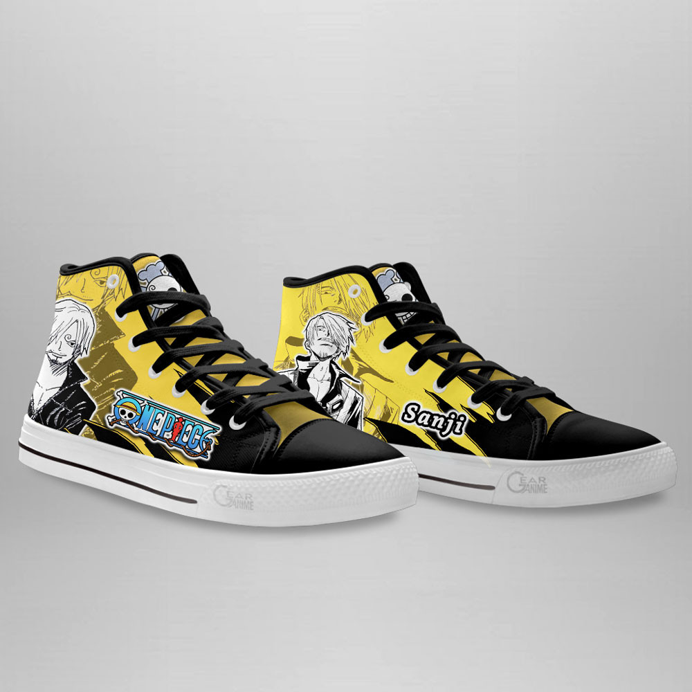 Sanji High Top Shoes One Piece Custom Anime Sneakers Mix Manga