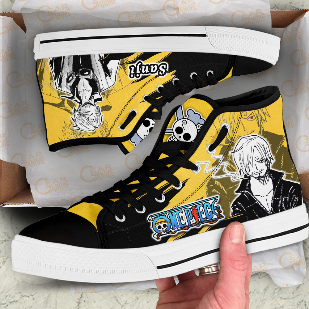 Sanji High Top Shoes One Piece Custom Anime Sneakers Mix Manga