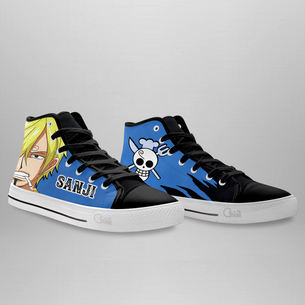 Sanji High Top Shoes One Piece Red Custom Anime Sneakers