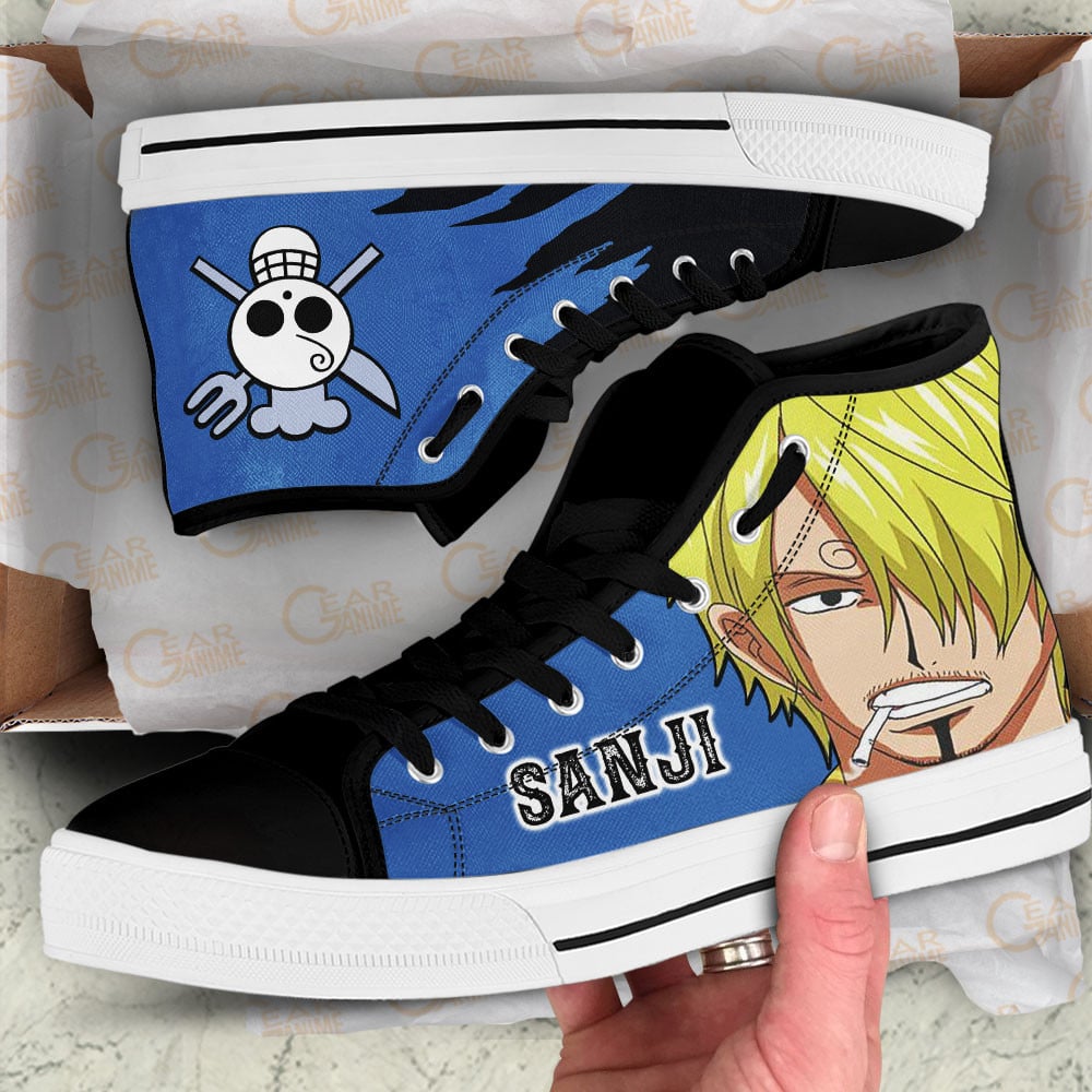 Sanji High Top Shoes One Piece Red Custom Anime Sneakers