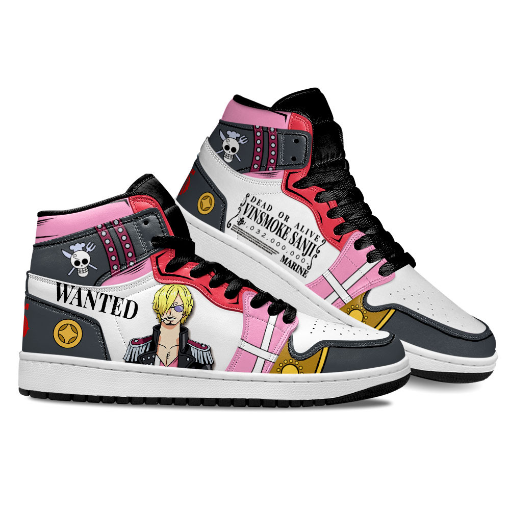Sanji JD1s Sneakers One Piece Red Anime Shoes, Air Jordan Hightop