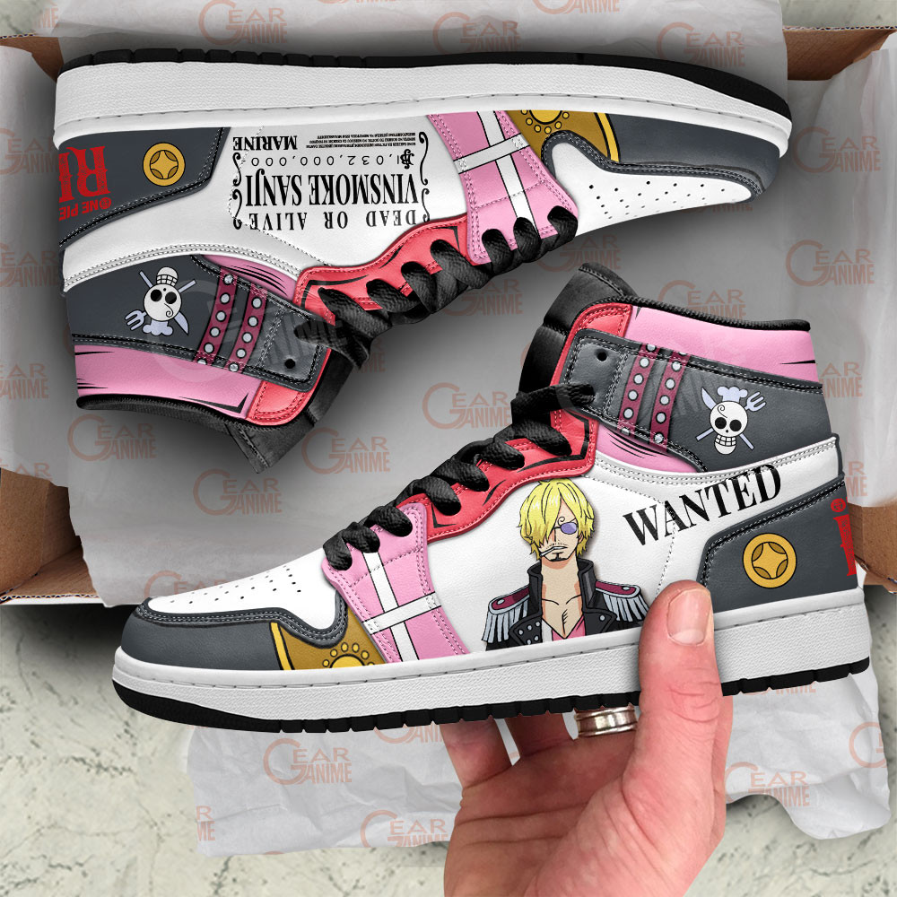 Sanji JD1s Sneakers One Piece Red Anime Shoes, Air Jordan Hightop