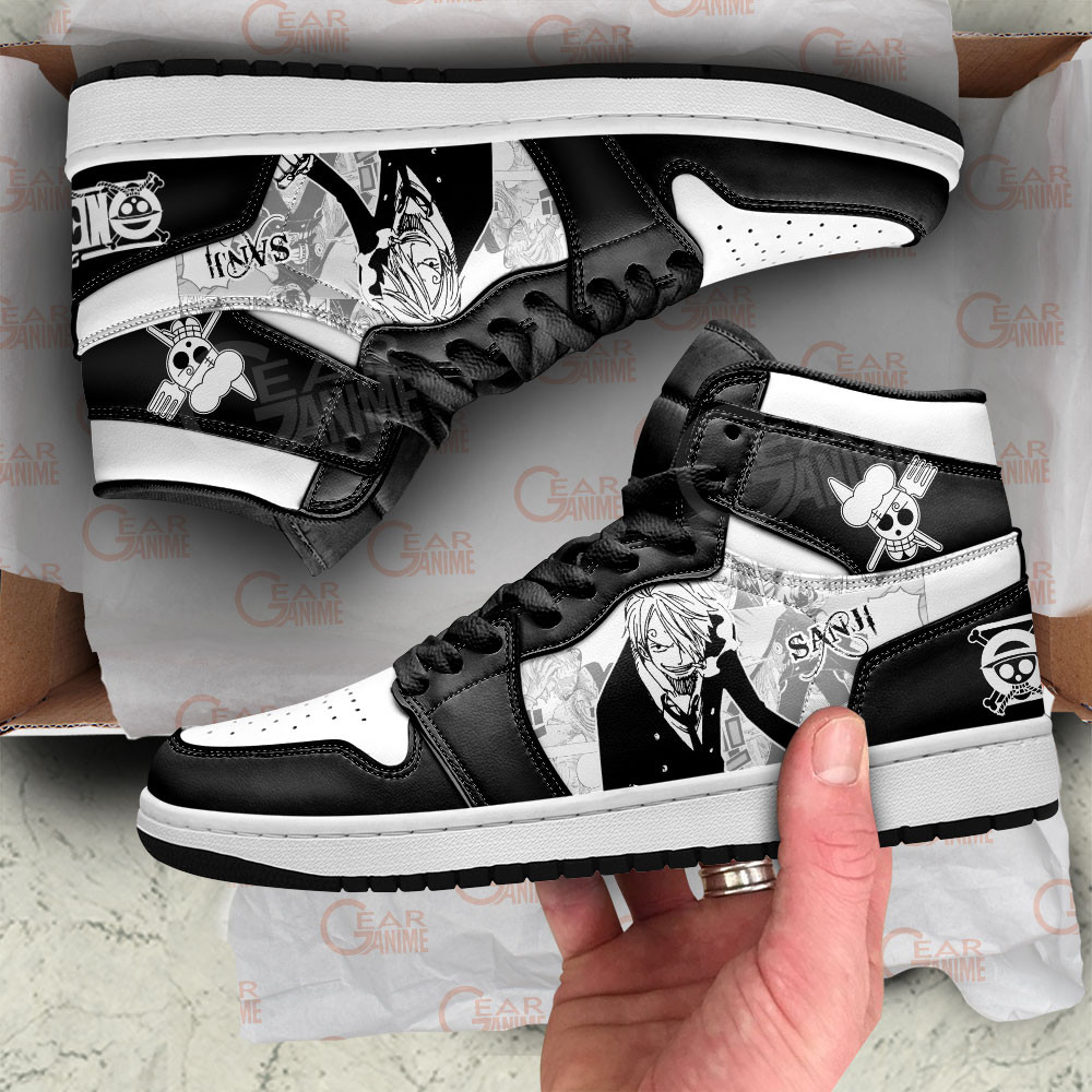 Sanji JD1s Sneakers One Piece Shoes Manga Style, Air Jordan Hightop