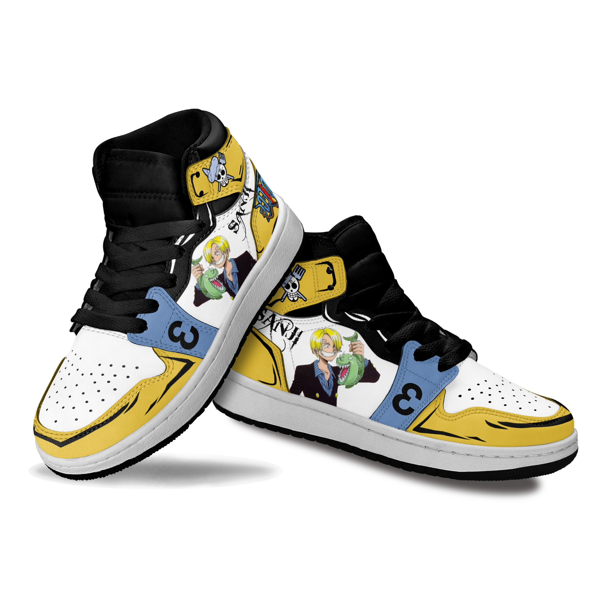 Sanji Kids Sneakers Custom Anime One Piece Shoes For Kids