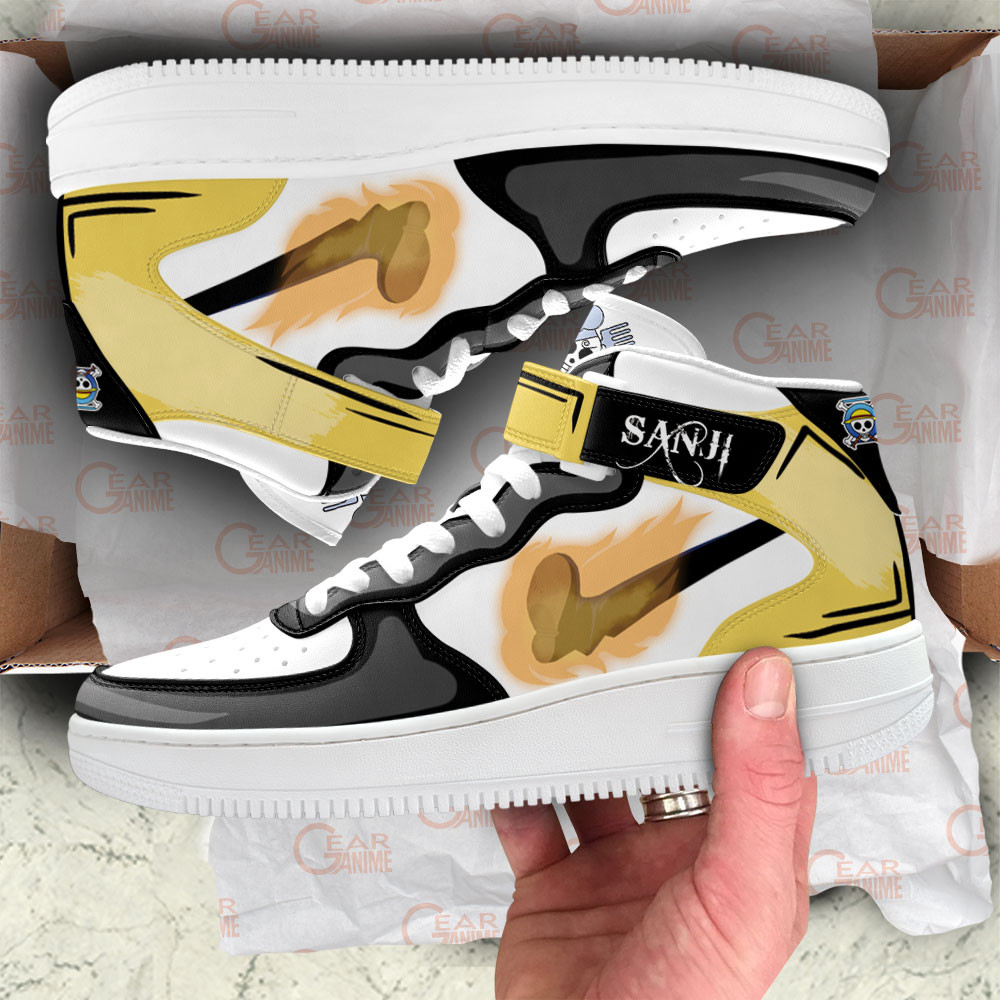 Sanji Sneakers Air Mid One Piece Custom Anime Shoes