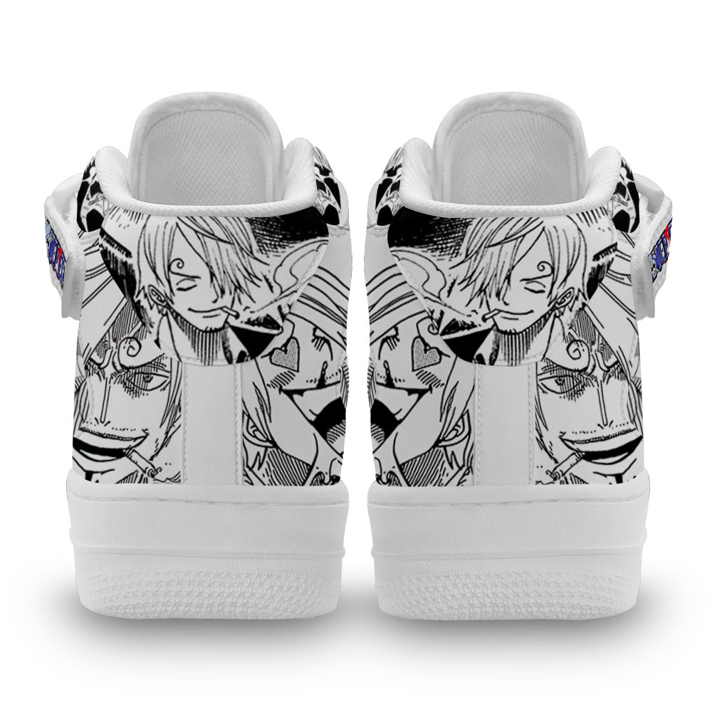 Sanji Sneakers Air Mid One Piece Custom Anime Shoes Mix Manga