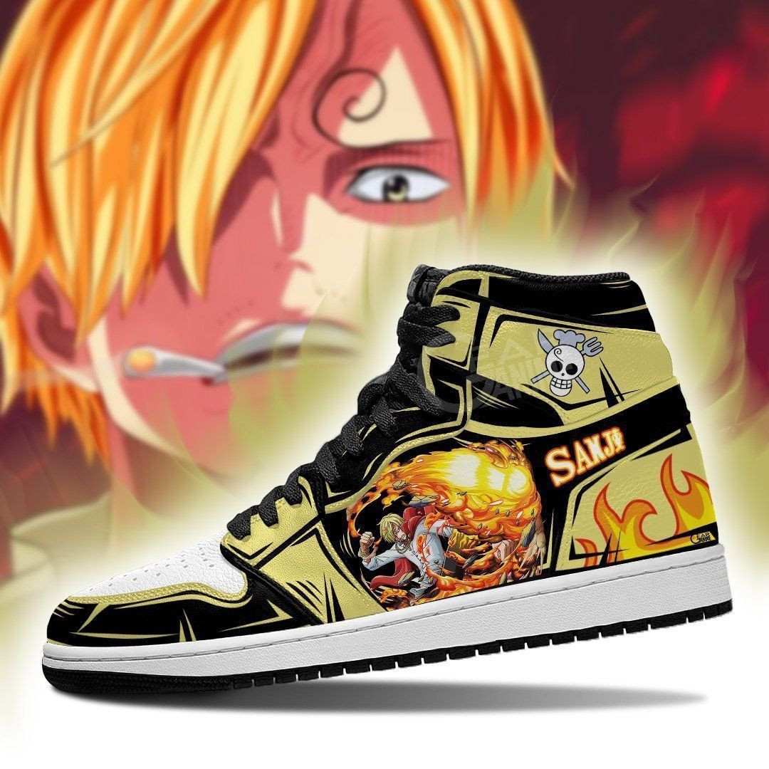 Sanji Sneakers Straw Hat Pirates One Piece Anime 2 High Top Air Jordan Sneaker, Air Jordan Hightop
