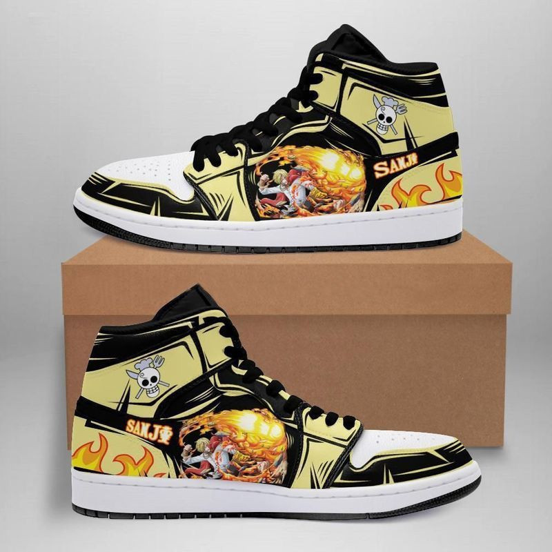 Sanji Straw Hat Pirates One Piece Anime High Top Air Jordan Sneaker, Air Jordan Hightop