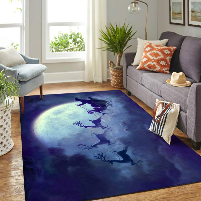 Santa Claus Moon Carpet Floor Area Rectangle Rug