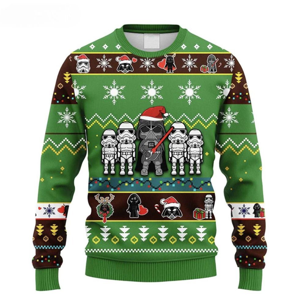 Santa Darth Vader And Strormtrooper Star Wars Christmas Sweater