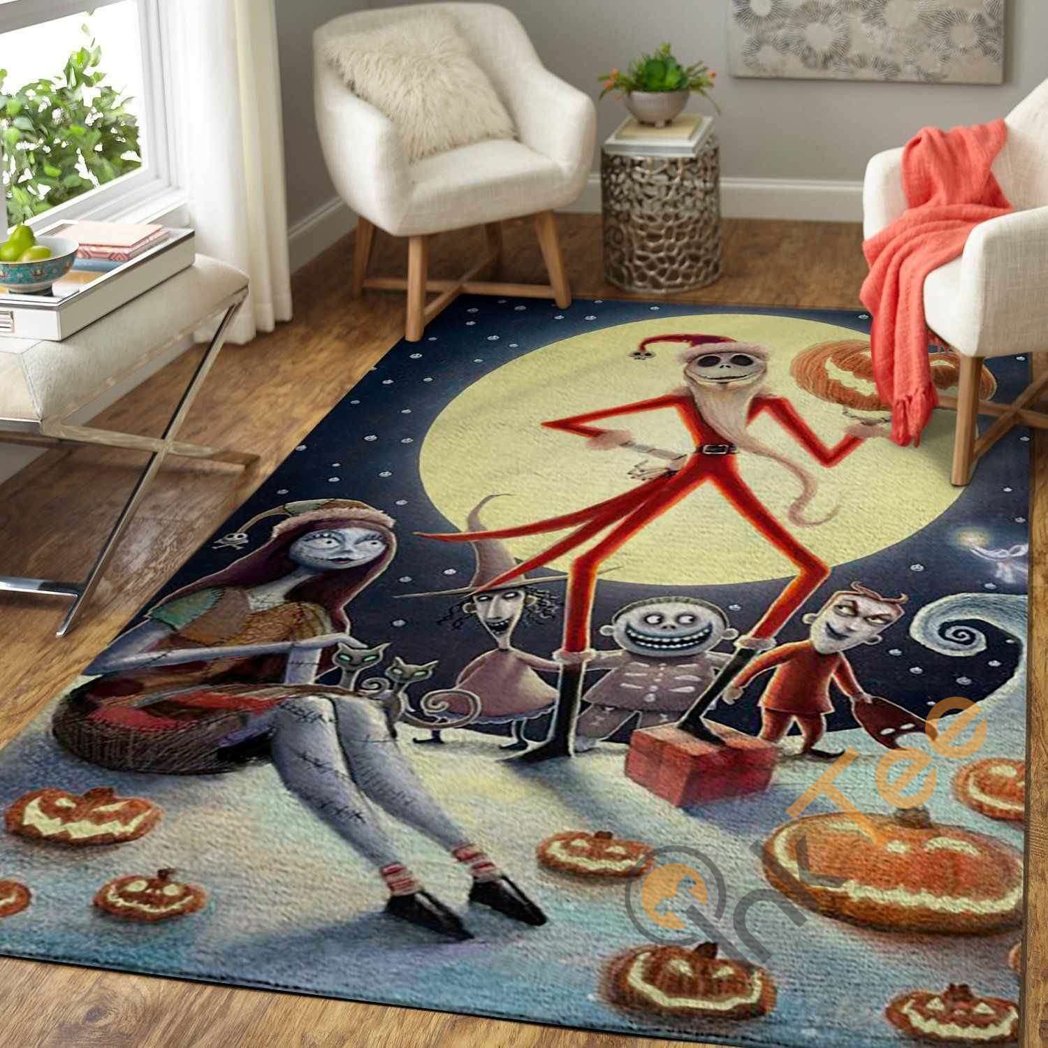 Santa Jack Skellington The Nightmare Before Christmas Area Rectangle Rug