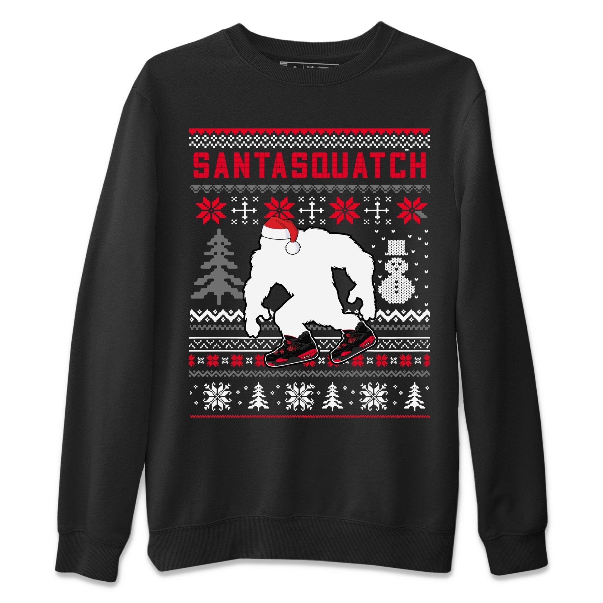 Santa Squatch Unisex Sweater – Air Jordan 4 Red Thunder, Sneakers Matching Sweater