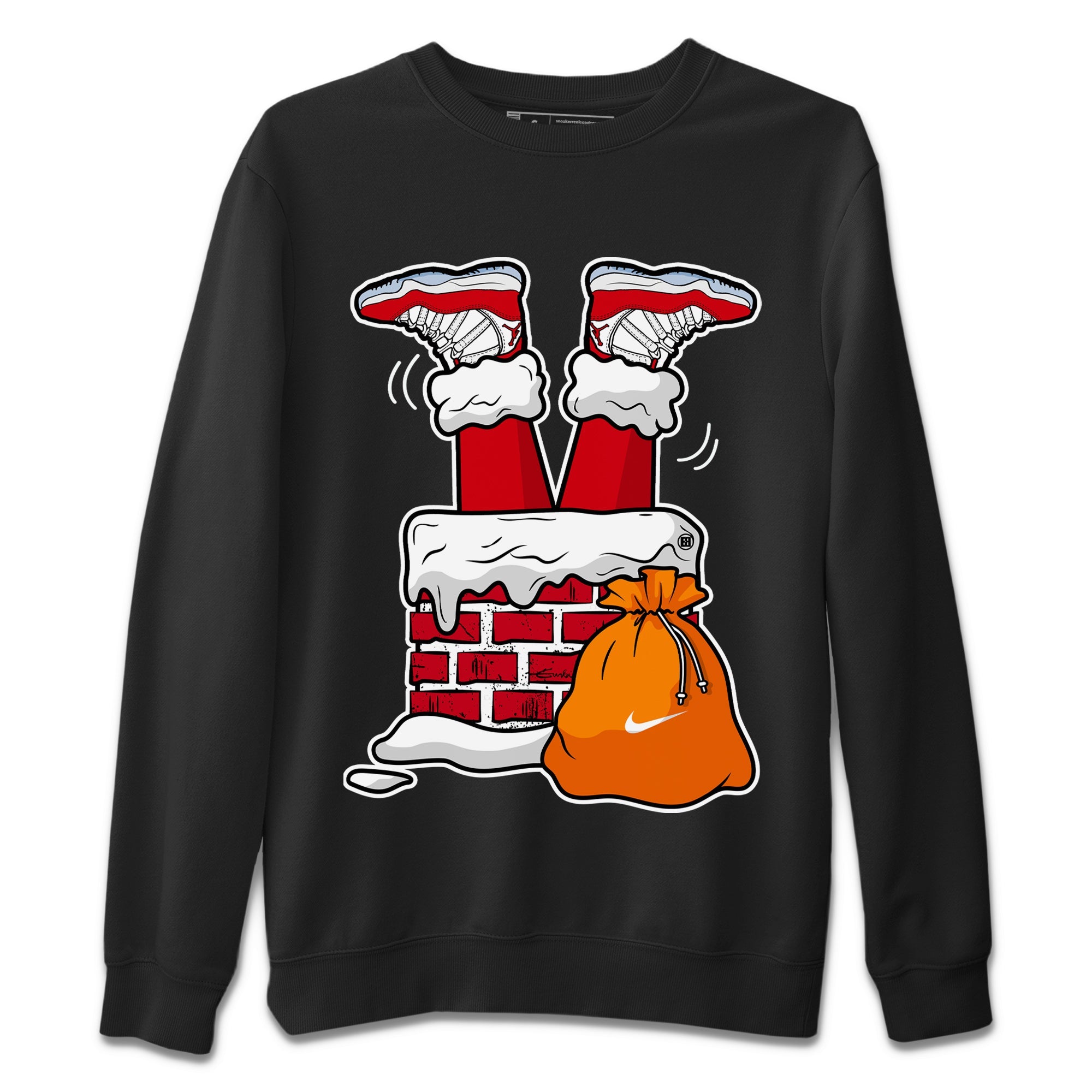 Santa Stuck In Chimney Unisex Sweater – Air Jordan 11 Cherry, Sneakers Matching Sweater