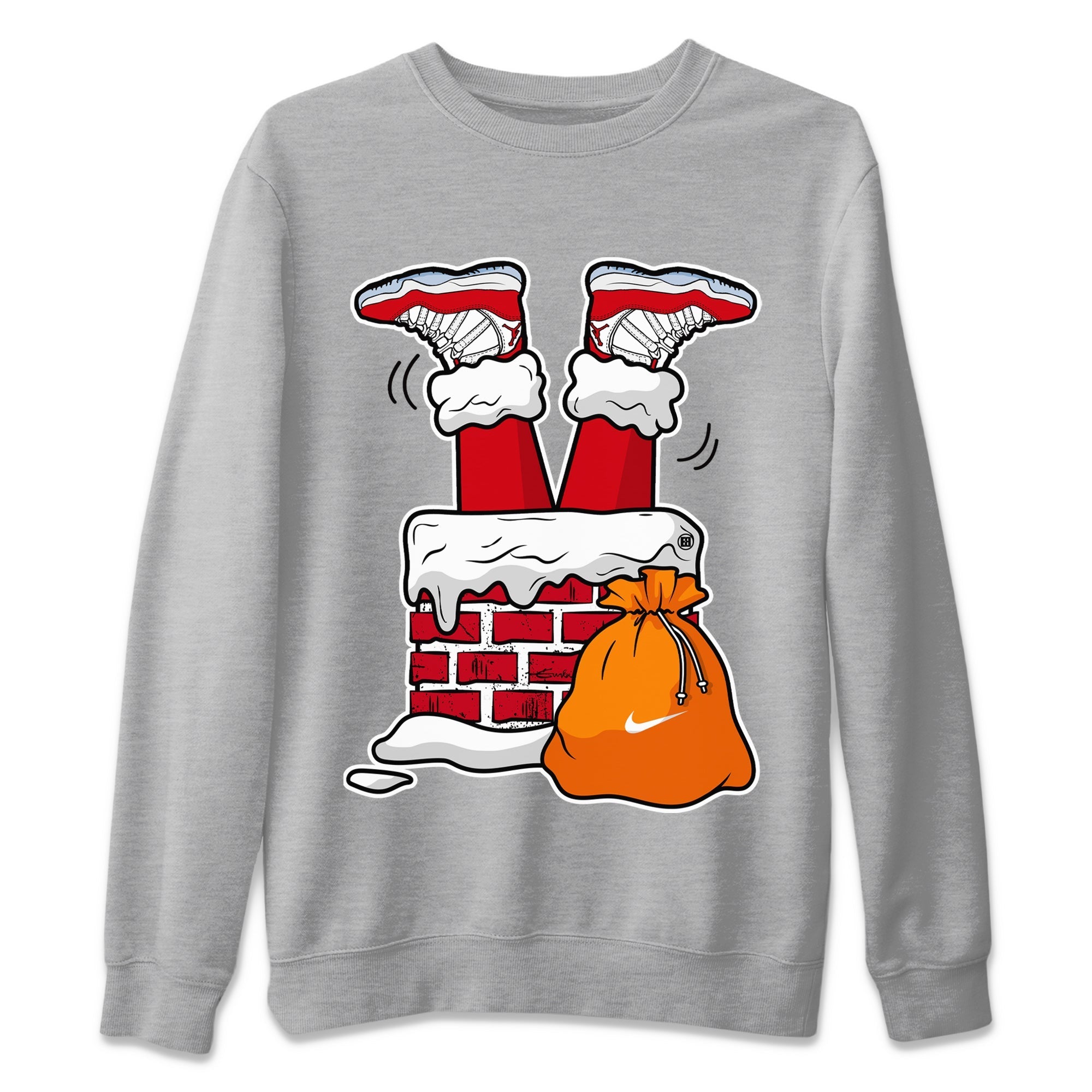 Santa Stuck In Chimney Unisex Sweater – Air Jordan 11 Cherry, Sneakers Matching Sweater