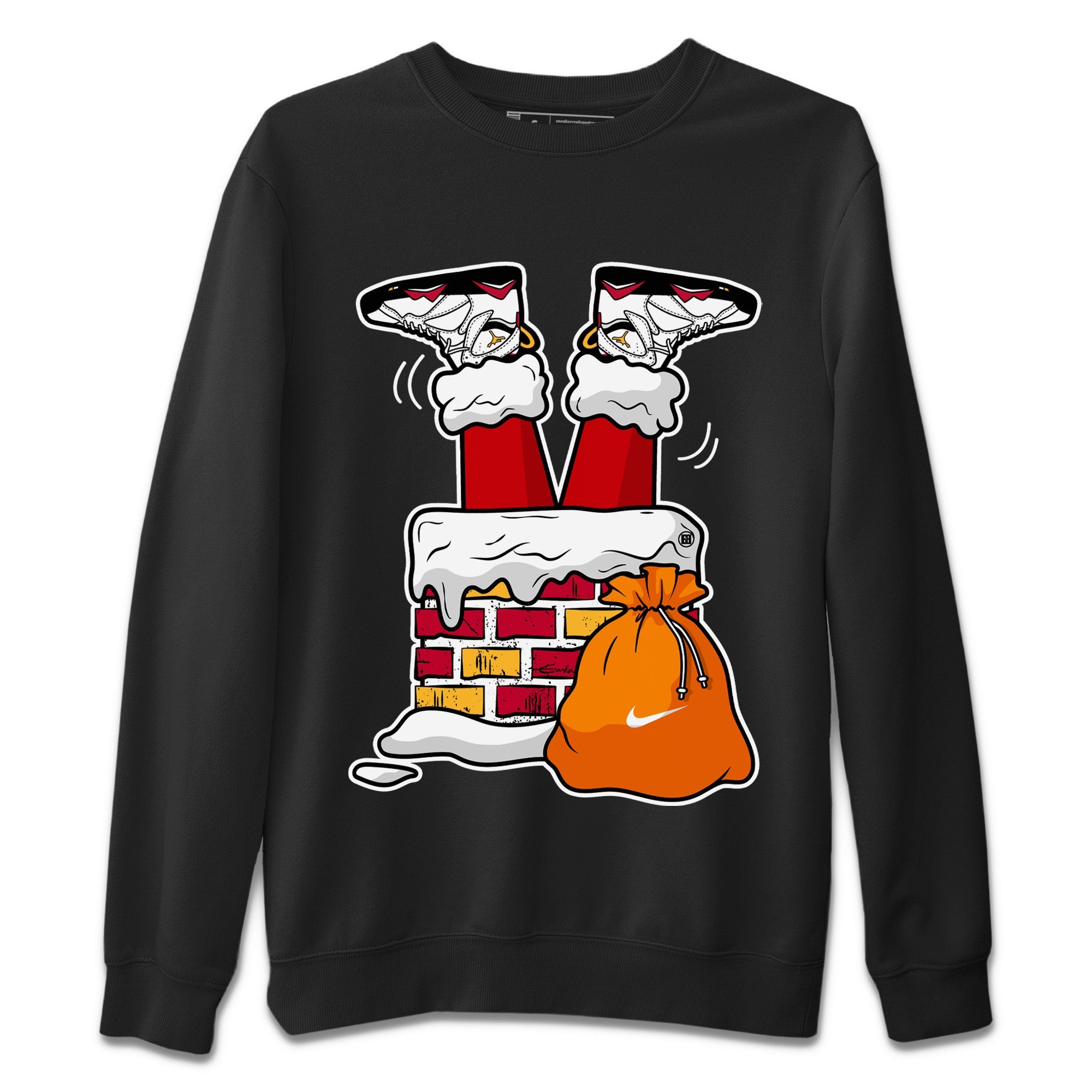 Santa Stuck In Chimney Unisex Sweater – Air Jordan 7 Cardinal, Sneakers Matching Sweater
