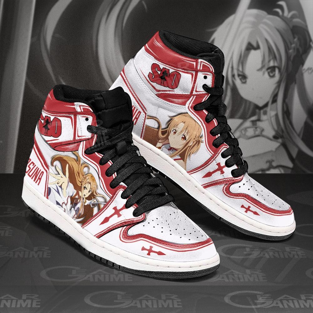 SAO Asuna JD1s Sneakers Anime Sword Art Online Shoes, Air Jordan Hightop