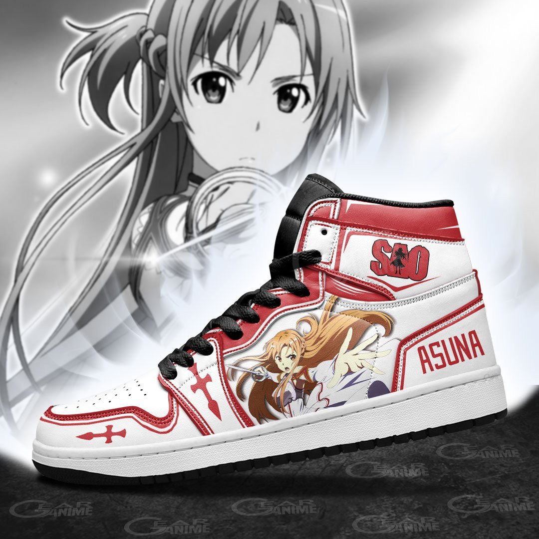 SAO Asuna JD1s Sneakers Anime Sword Art Online Shoes, Air Jordan Hightop