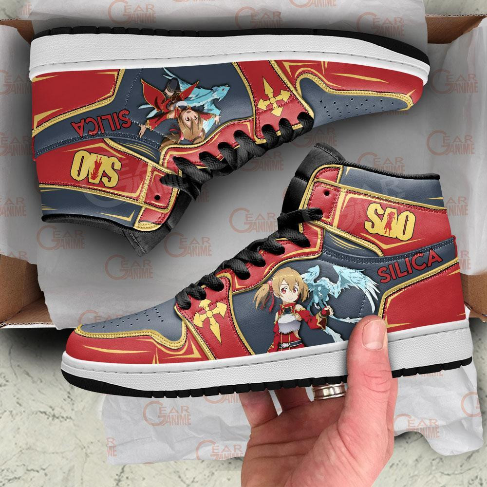 SAO Silica JD1s Sneakers Anime Sword Art Online Shoes, Air Jordan Hightop