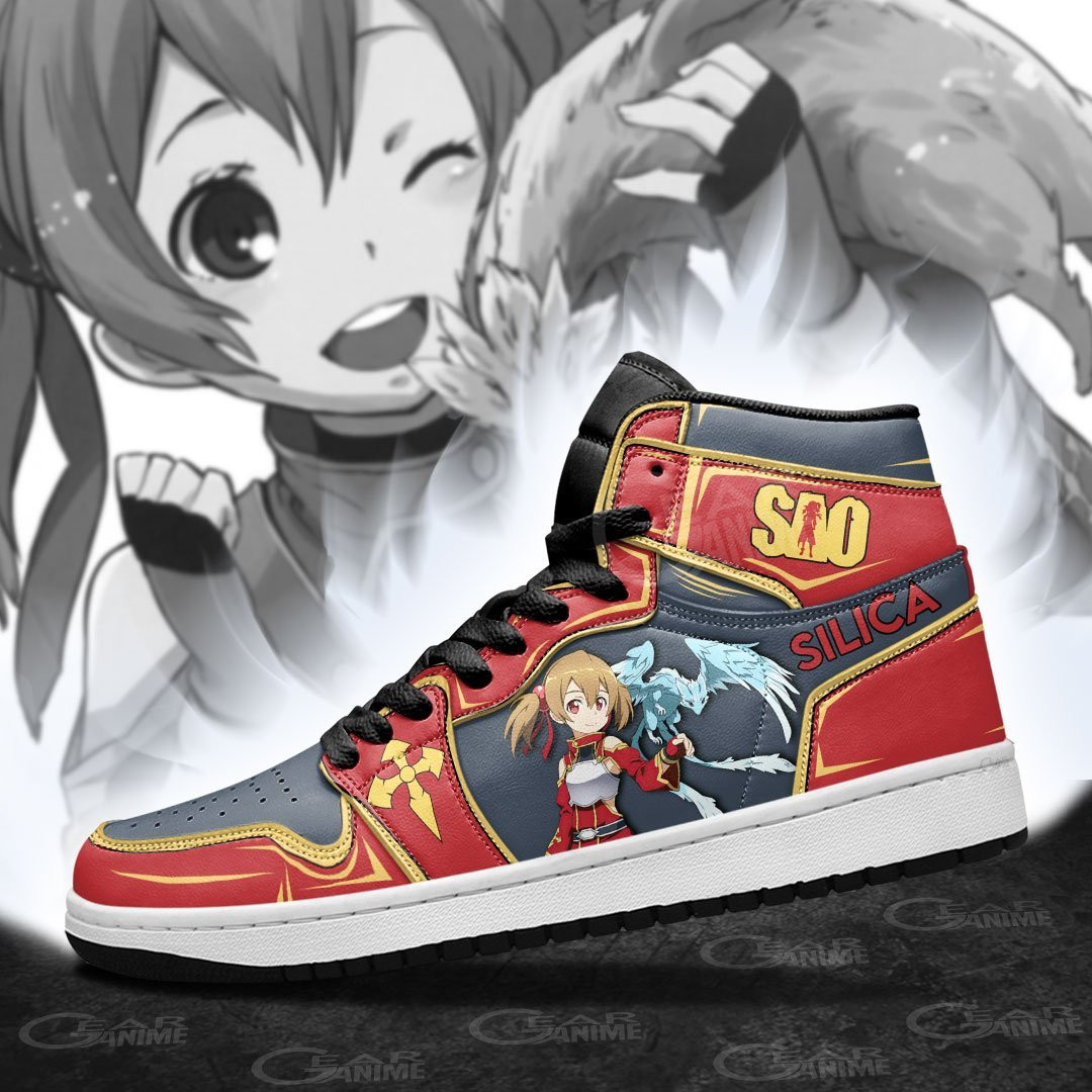 SAO Silica JD1s Sneakers Anime Sword Art Online Shoes, Air Jordan Hightop