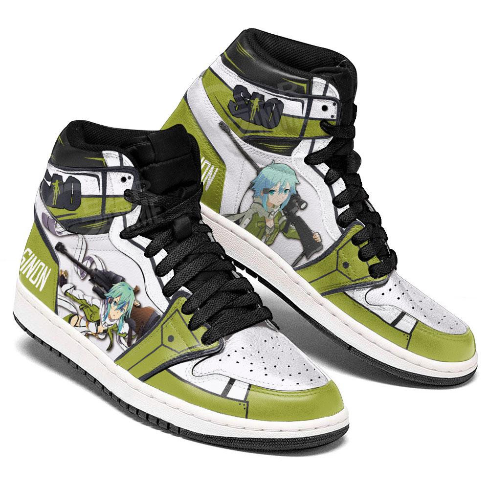 SAO Sinon JD1s Sneakers Anime Sword Art Online Shoes, Air Jordan Hightop