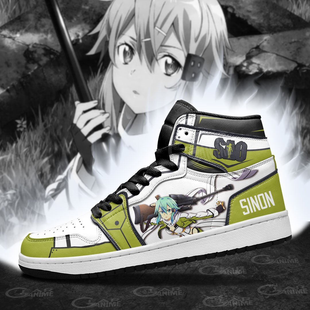 SAO Sinon JD1s Sneakers Anime Sword Art Online Shoes, Air Jordan Hightop