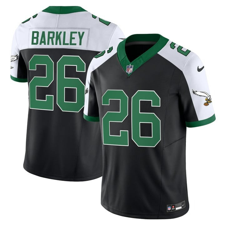 Saquon Barkley Men's Philadelphia Eagles Kelly Green Vapor Limited V2 Black Alternate Jersey - All Stitched